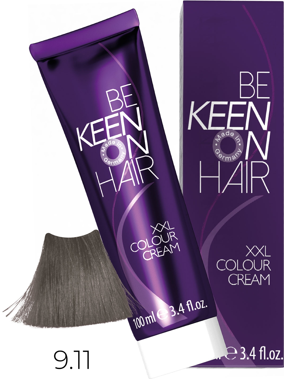 Оттеночные красители:  KEEN -  Крем-краска для волос KEEN COLOUR CREAM XXL 9.11 Светлый интенсивный пепельный блондин Hellblond Asch Intensiv