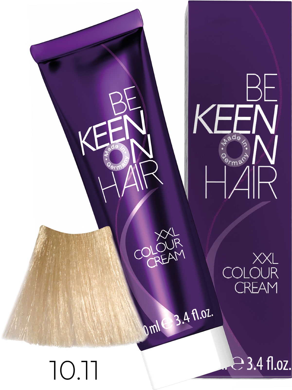 Оттеночные красители:  KEEN -  Крем-краска для волос KEEN COLOUR CREAM XXL 10.11 Ультра-светлый интенсивный пепельный блондин Ultrahellblond Asch Intensiv