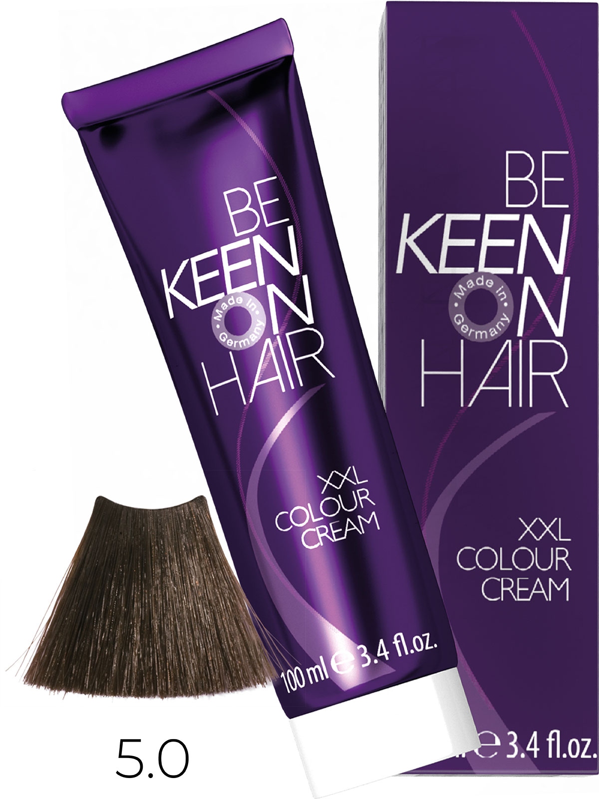 Оттеночные красители:  KEEN -  Крем-краска для волос KEEN COLOUR CREAM XXL 5.0 Светло-коричневый Hellbraun