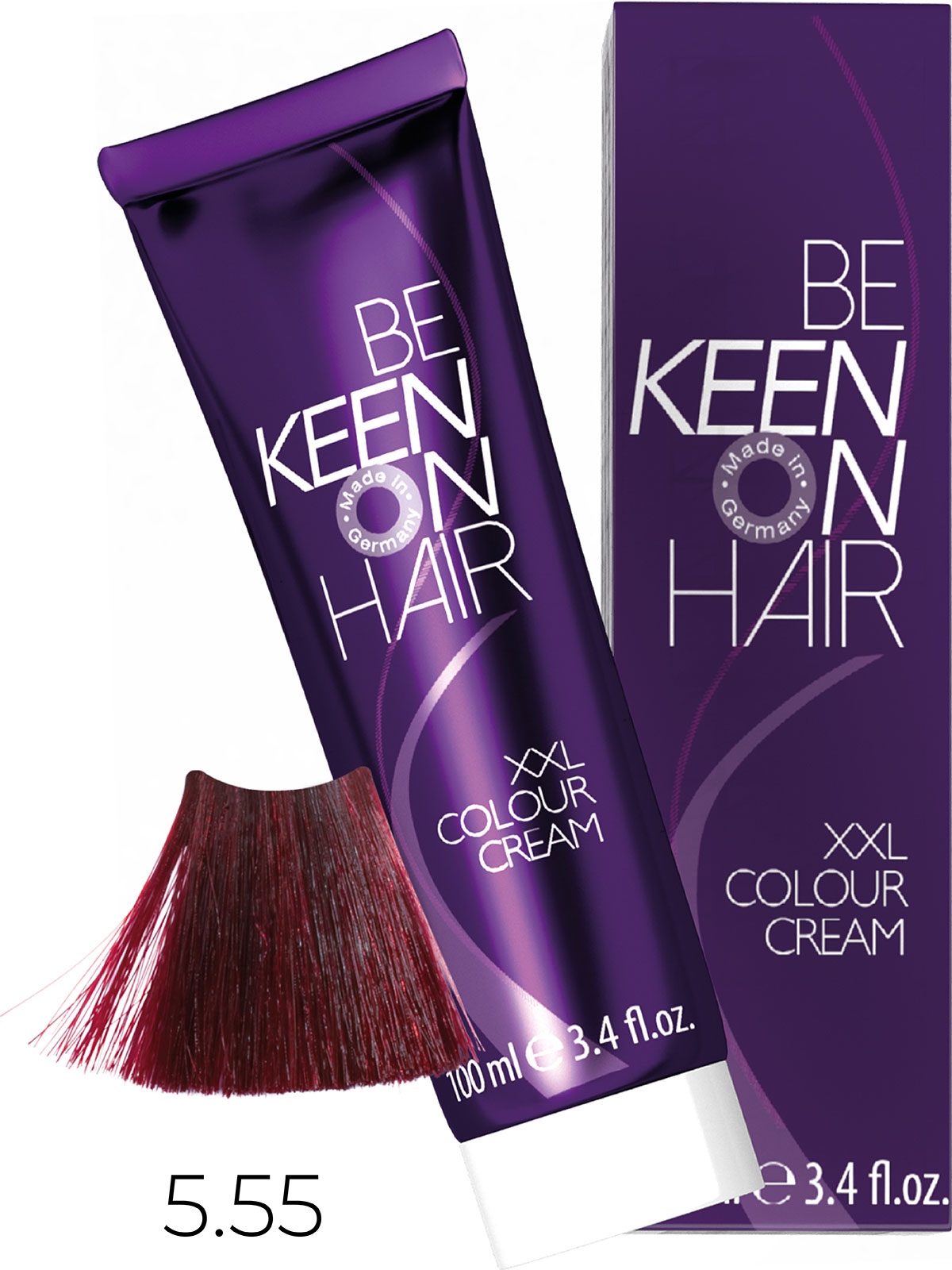 Оттеночные красители:  KEEN -  Крем-краска для волос KEEN COLOUR CREAM XXL 5.55 Темная клюква Cranberry Dunkel