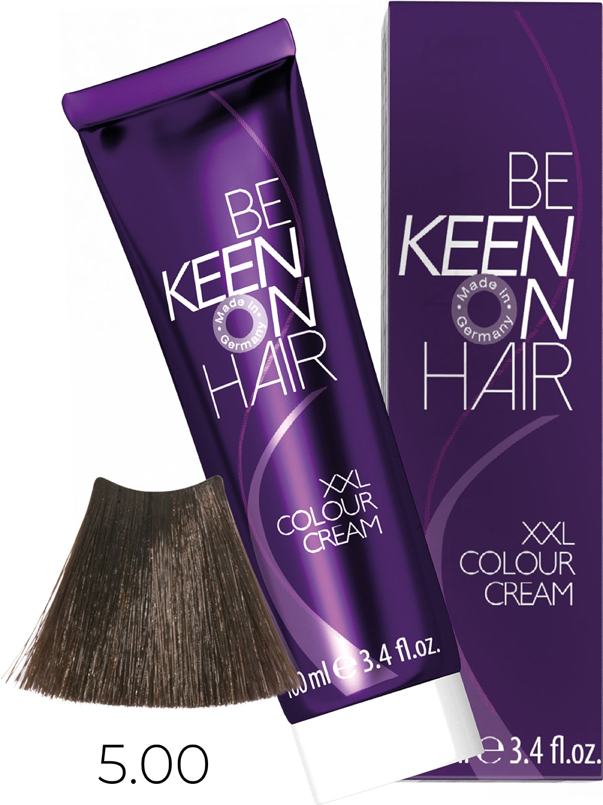 Оттеночные красители:  KEEN -  Крем-краска для волос KEEN COLOUR CREAM XXL 5.00+ Интенсивынй светло-коричневый Hellbraun +