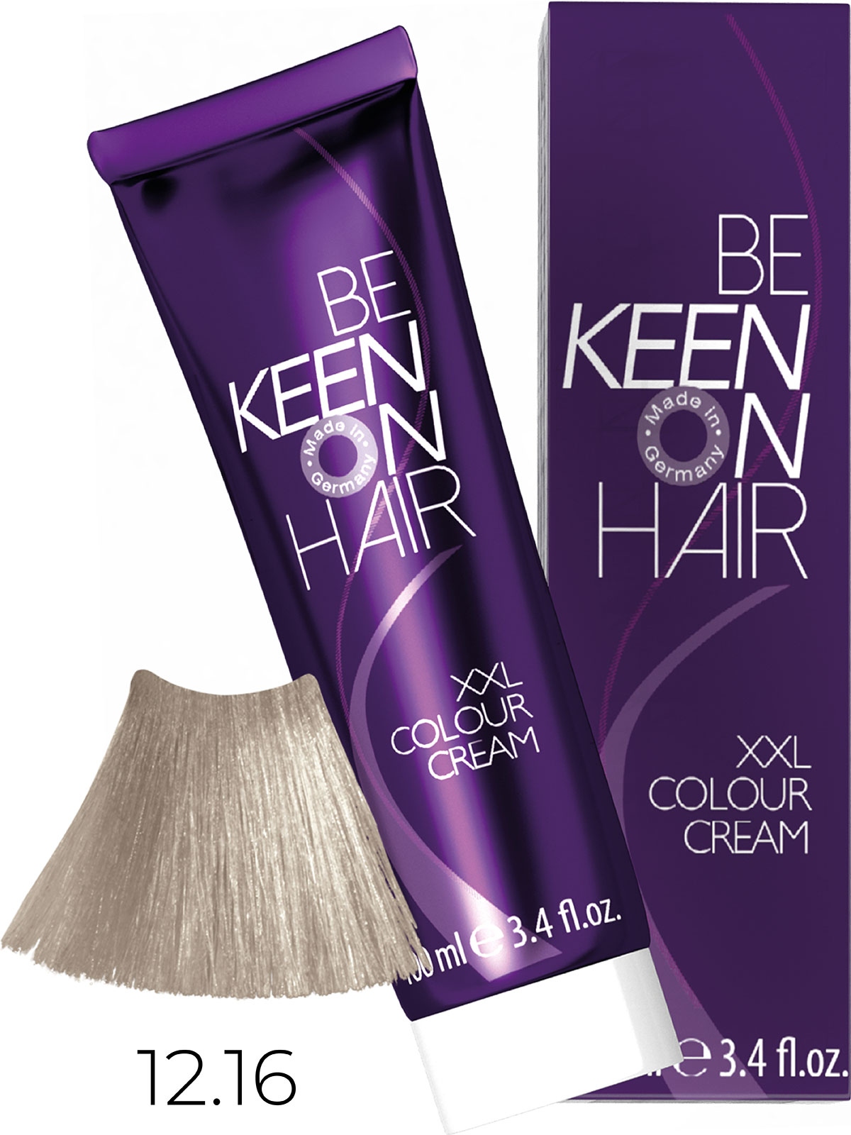 Оттеночные красители:  KEEN -  Крем-краска для волос KEEN COLOUR CREAM XXL 12.16 Платиновый пепельно-фиолетовый блондин Platinblond Asch-Violett