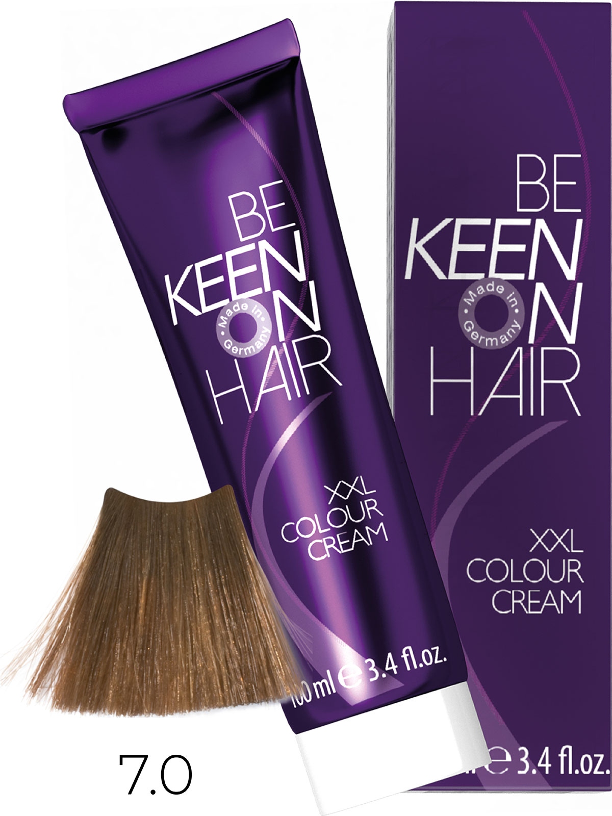 Оттеночные красители:  KEEN -  Крем-краска для волос KEEN COLOUR CREAM XXL 7.0 Натуральный блондин Mittelbond