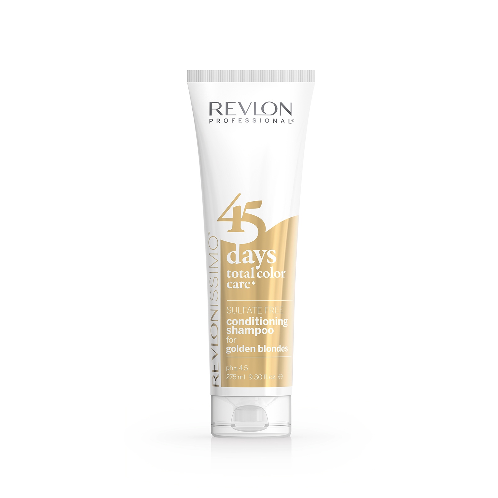 Шампуни для волос:  REVLON Professional -  Шампунь-кондиционер для Золотистых Блондинок 45 Days Shampoo GOLDEN BLONDES (275 мл)