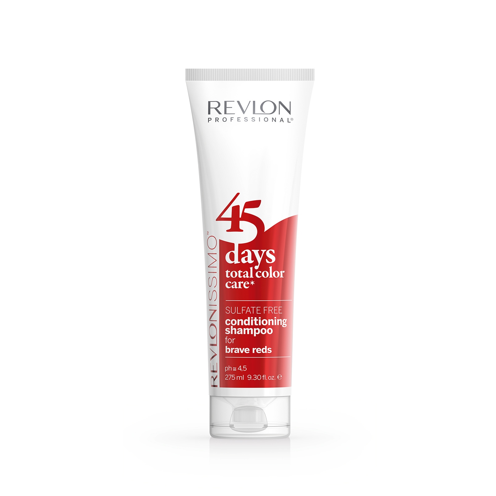 Шампуни для волос:  REVLON Professional -  Шампунь-кондиционер для ярких Красных оттенков 45 Days Shampoo BRAVE REDS (275 мл)