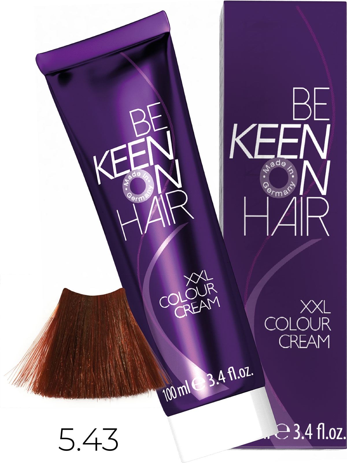 Оттеночные красители:  KEEN -  Крем-краска для волос KEEN COLOUR CREAM XXL 5.43 Светло-коричневый медно-золотистый Hellbraun Kupfer-Gold