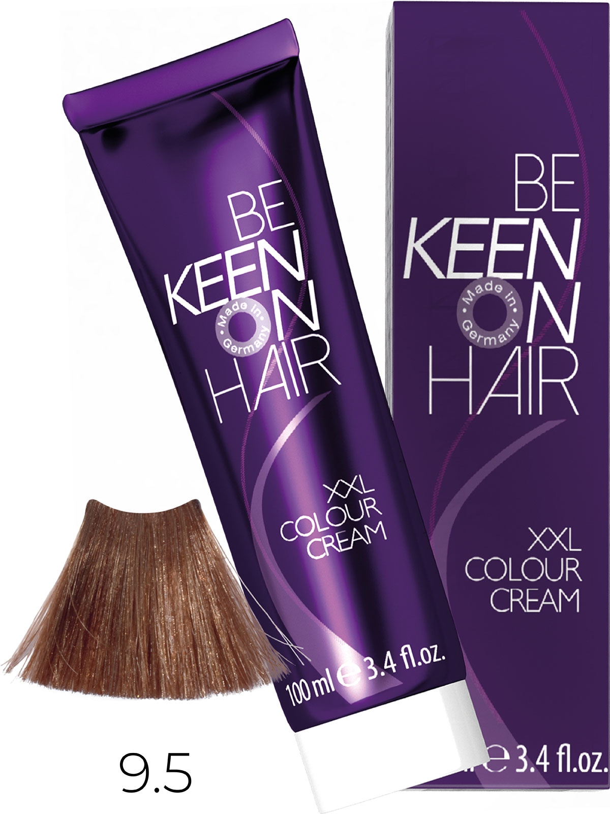 Оттеночные красители:  KEEN -  Крем-краска для волос KEEN COLOUR CREAM XXL 9.5 Светлый блондин красный Hellblond Rot (Корица)